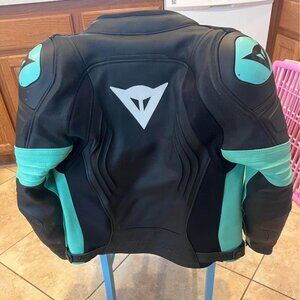 Women’s Teal Leather Dainese Motorcycle Jacket size 44